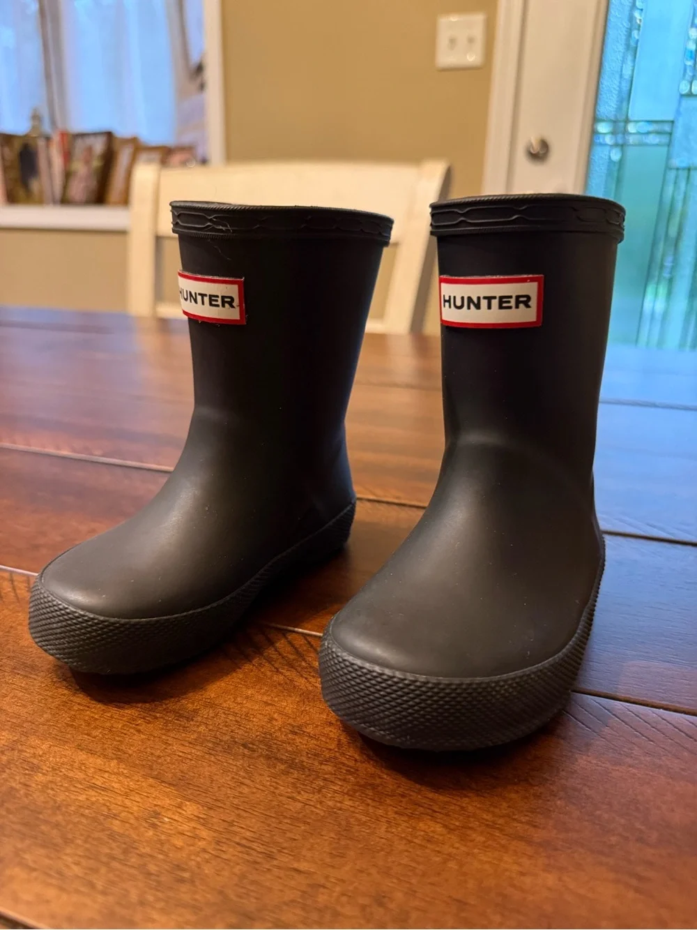 Hunter Kids First Classic Rain Boots Black Waterproof Rubber Wellies 5C